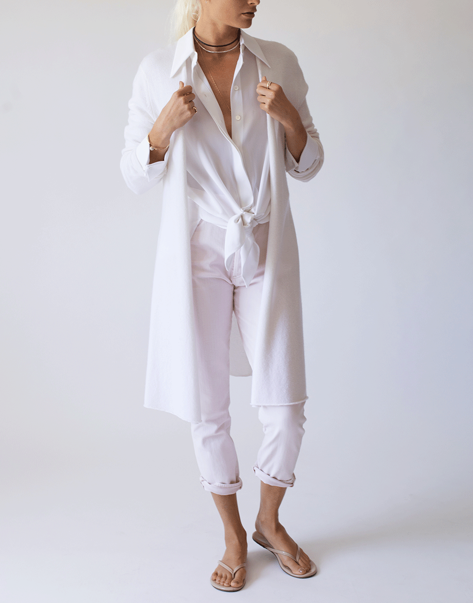 ALLUDE-Open Drape Cardigan-