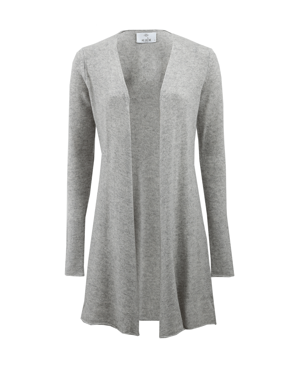 ALLUDE-Long Open Drape Cardigan-