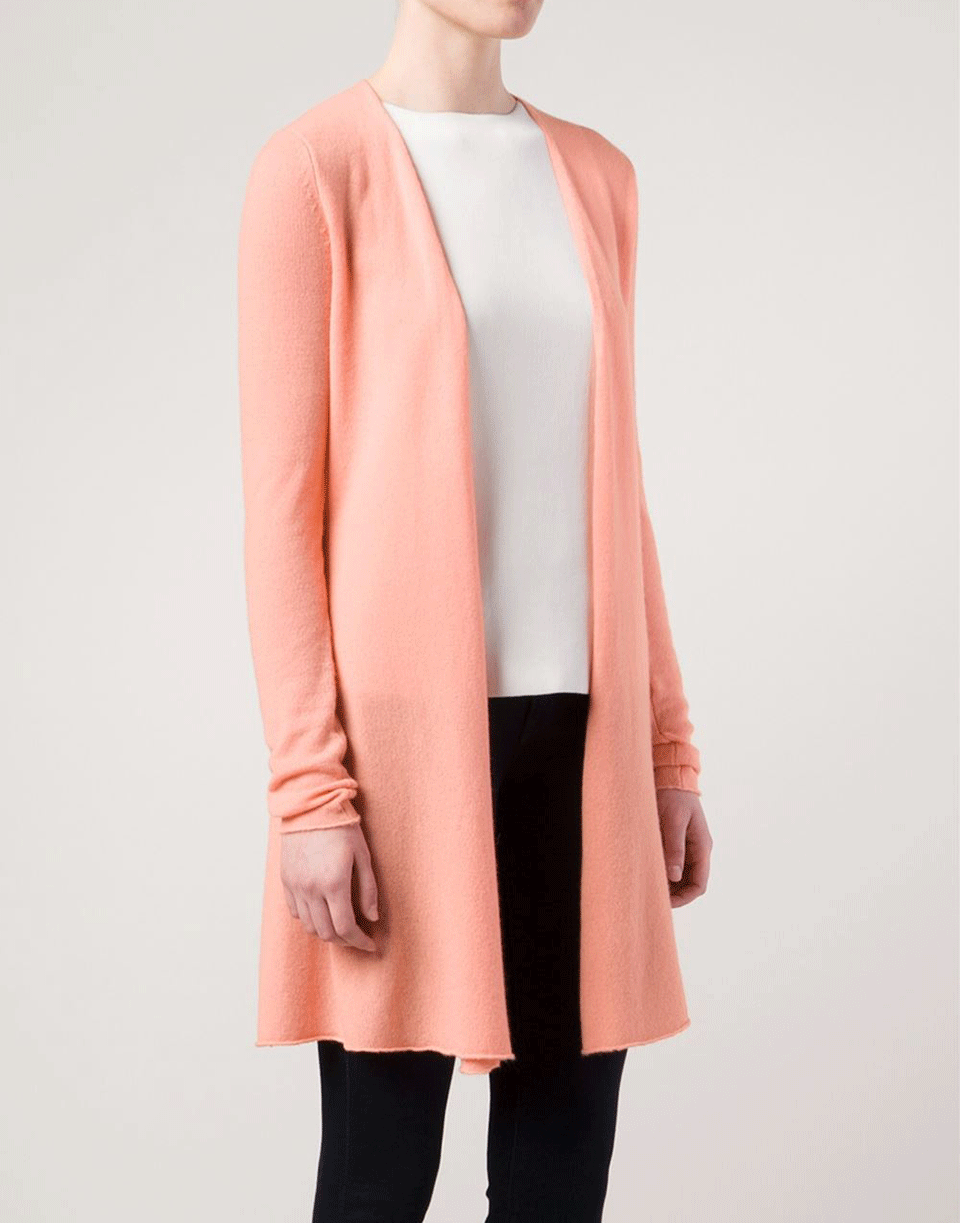 ALLUDE-Long Open Drape Cardigan-