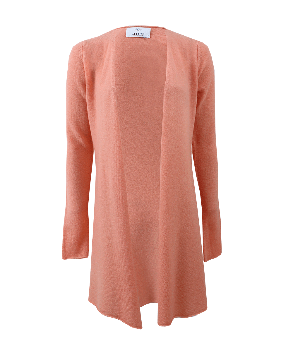 ALLUDE-Long Open Drape Cardigan-