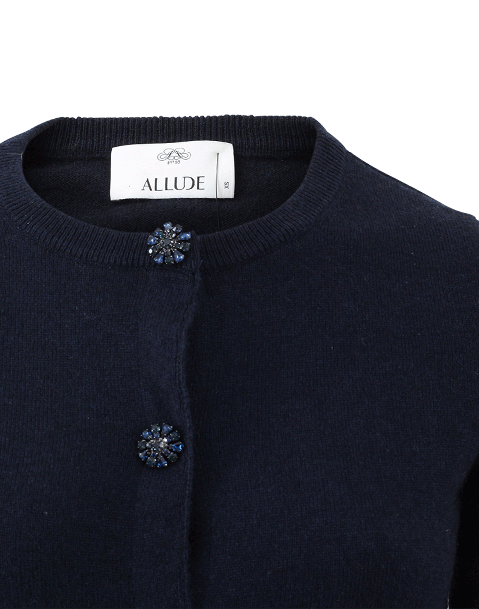 ALLUDE-Jewel Button Cardigan-