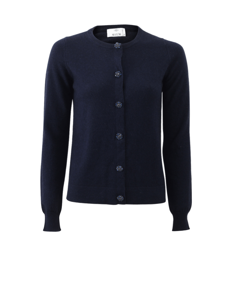 ALLUDE-Jewel Button Cardigan-