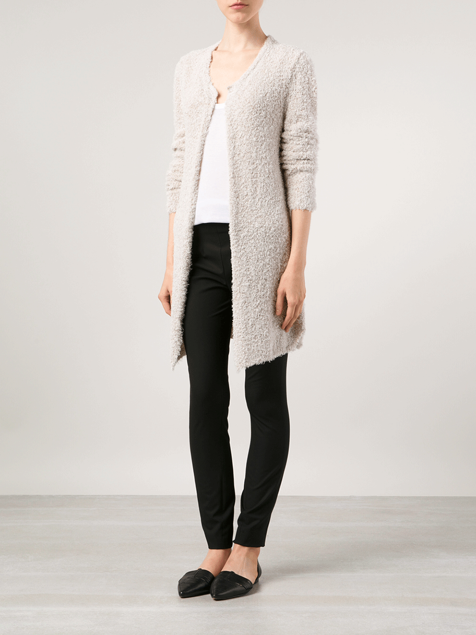 ALLUDE-Long Textured Cardigan-