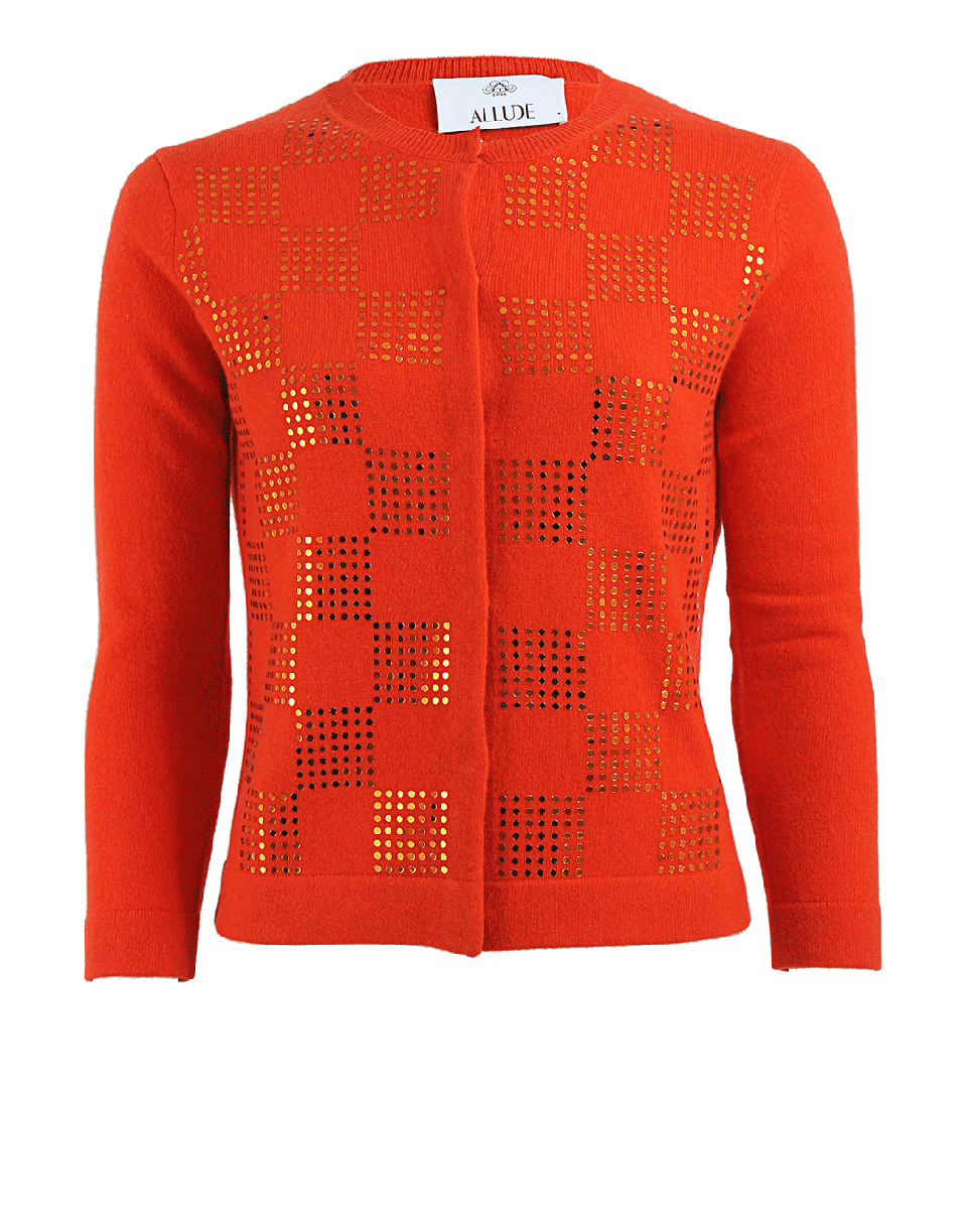 ALLUDE-Sequin Detail Cropped Cardigan-
