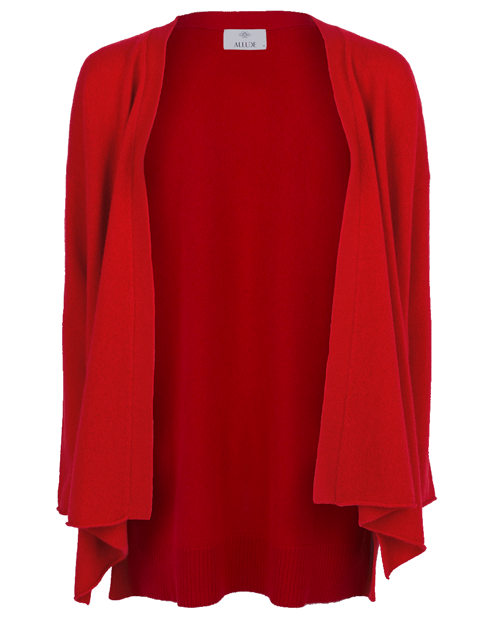 ALLUDE-Open Drape Cardigan-