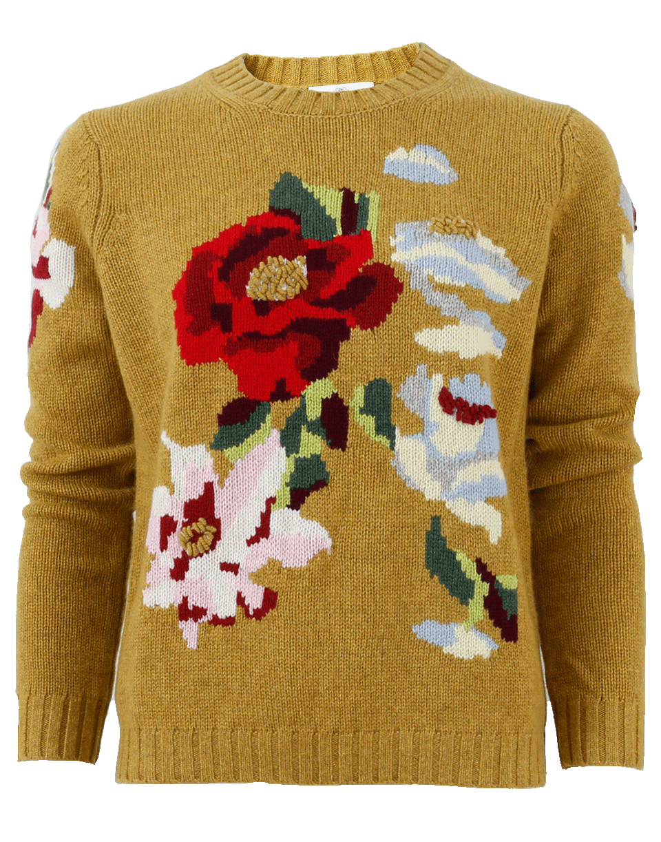 ALLUDE-Floral Print Pullover-