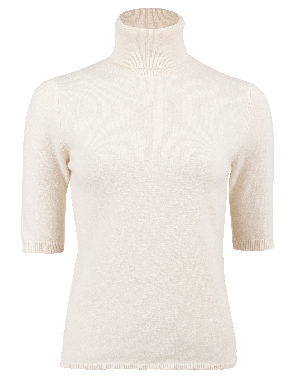 ALLUDE-Elbow Sleeve Turtleneck Sweater-