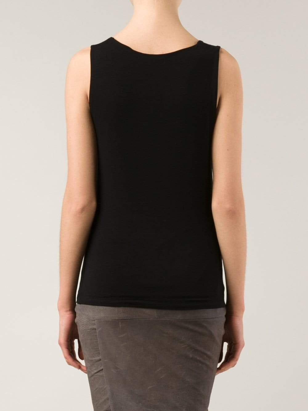 ALLUDE-Stretch Shell Tank-BLACK
