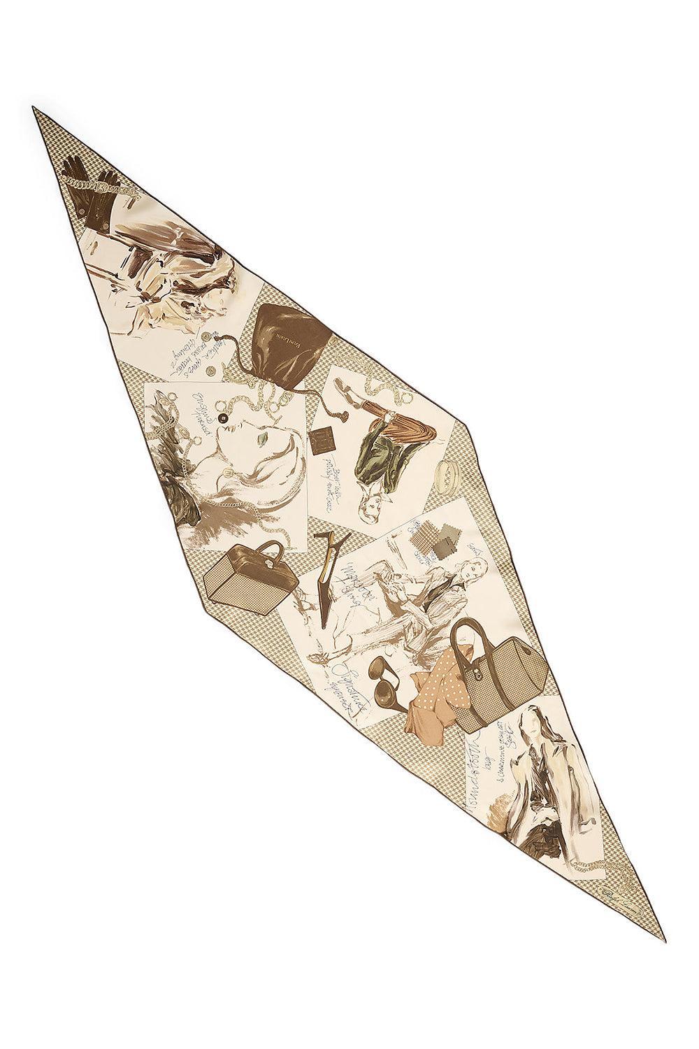 Diary-Print Diamond Scarf-TAN MLTI-O/S-ACCESSORIESCARVES-RALPH LAUREN WOMENSWEAR