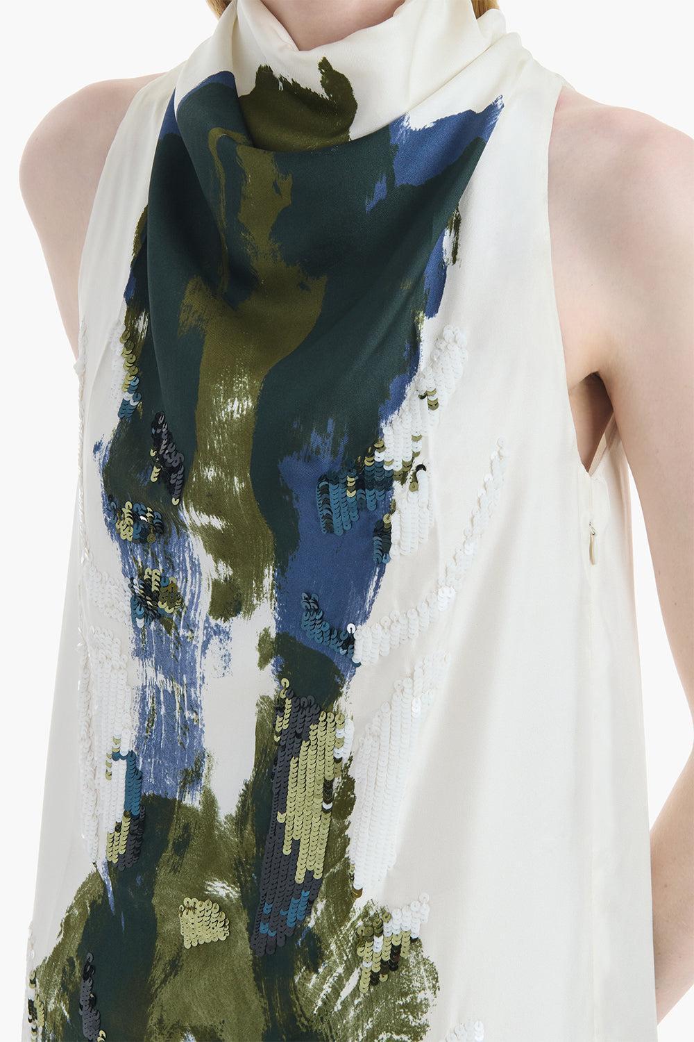 Noori High Neck Dress-BLUE-38-CLOTHINGDRESSEVENING-ALTUZARRA