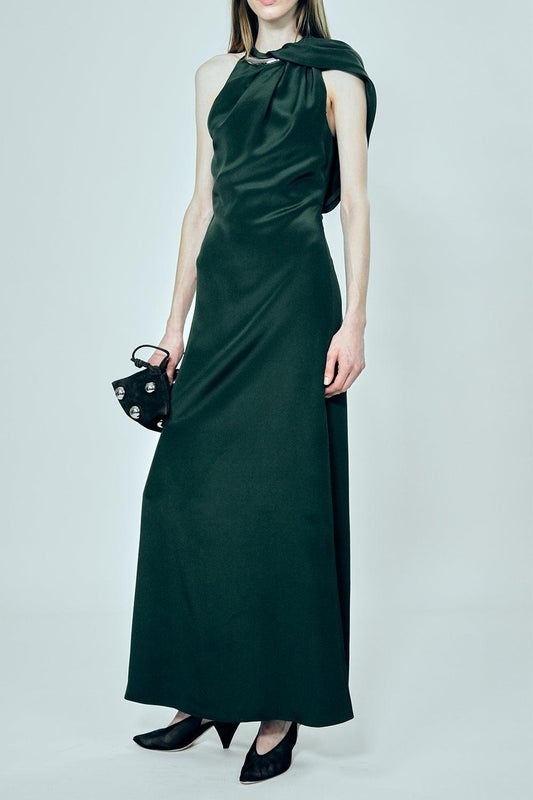 Crawford Off The Shoulder Dress-GREEN-34-CLOTHINGDRESSEVENING-ALTUZARRA