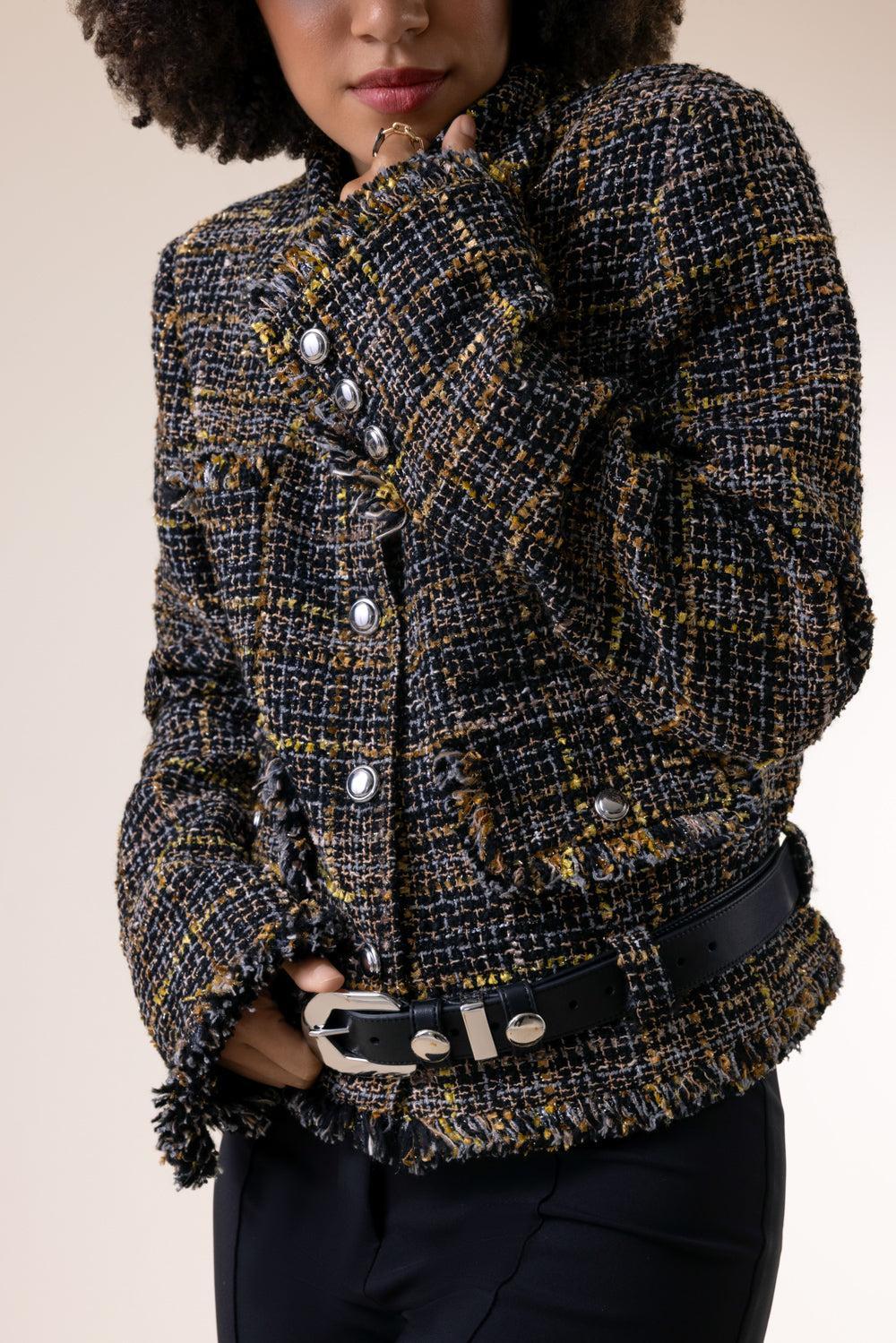 Simons Plaid Jacket-BLACK-36-CLOTHINGJACKETCASUAL-ALTUZARRA