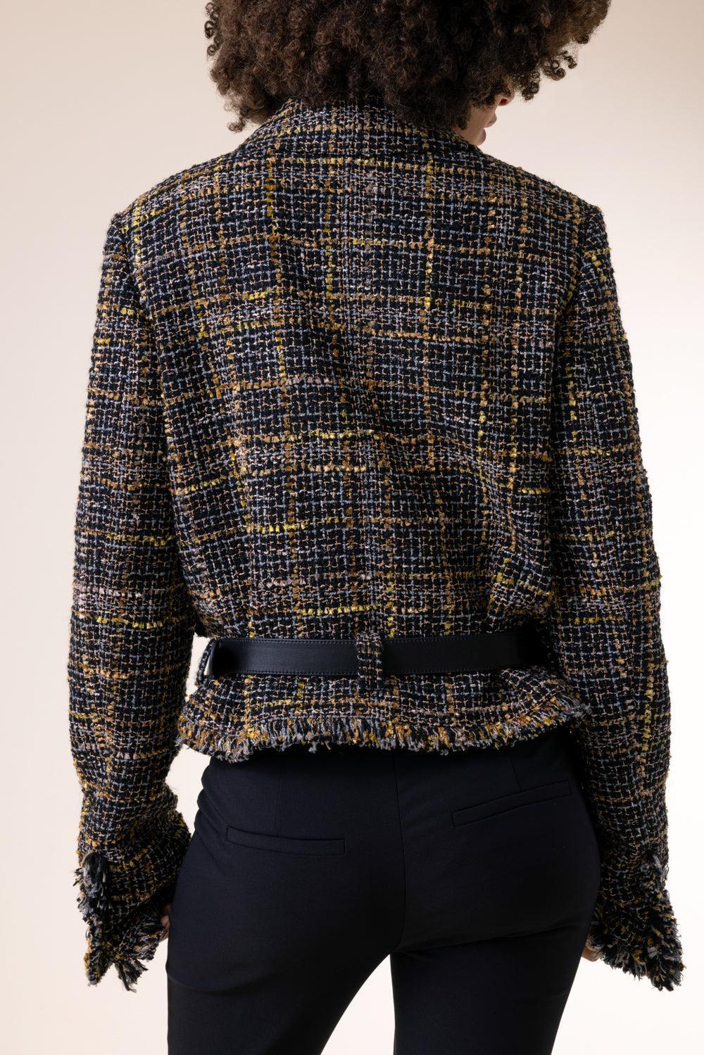 Simons Plaid Jacket-BLACK-36-CLOTHINGJACKETCASUAL-ALTUZARRA