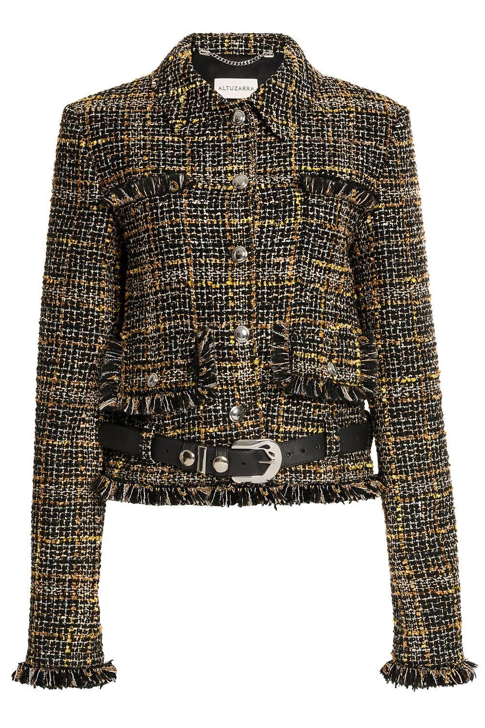 Simons Plaid Jacket-BLACK-36-CLOTHINGJACKETCASUAL-ALTUZARRA