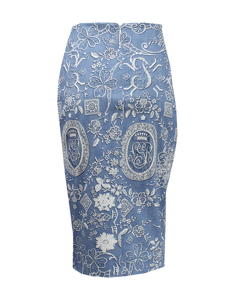 ALTUZARRA-High Slit Printed Pencil Skirt-