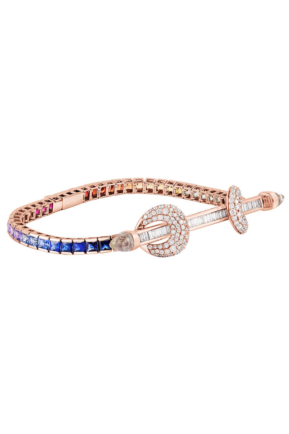 ANANYA-Chakra Rainbow Tennis Bracelet-ROSE GOLD