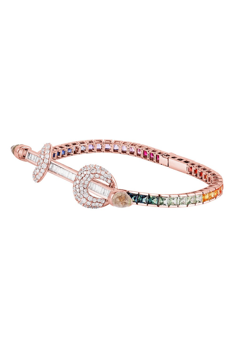 ANANYA-Chakra Rainbow Tennis Bracelet-ROSE GOLD