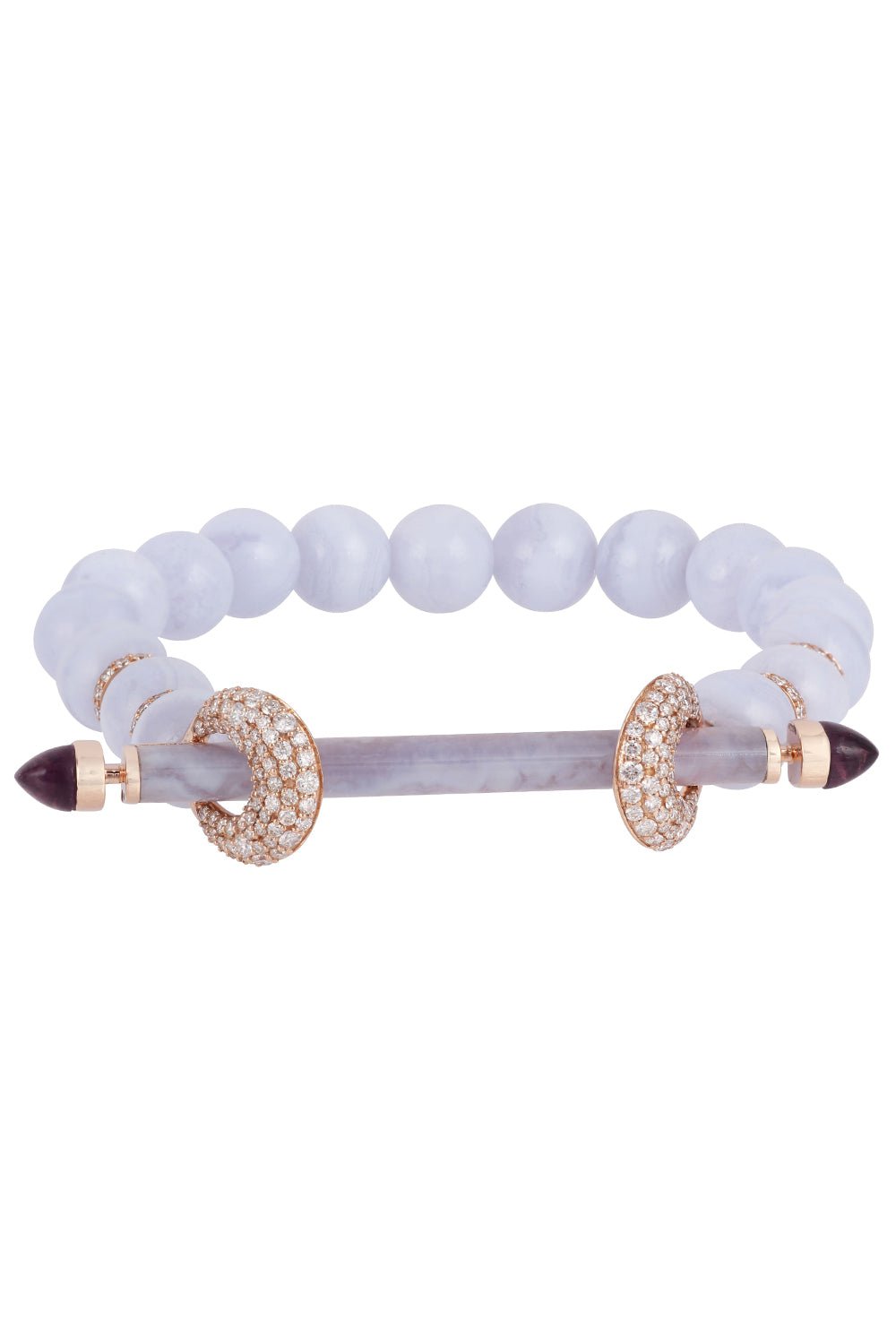 ANANYA-Angelite Agate Chakra Bracelet-ROSE GOLD