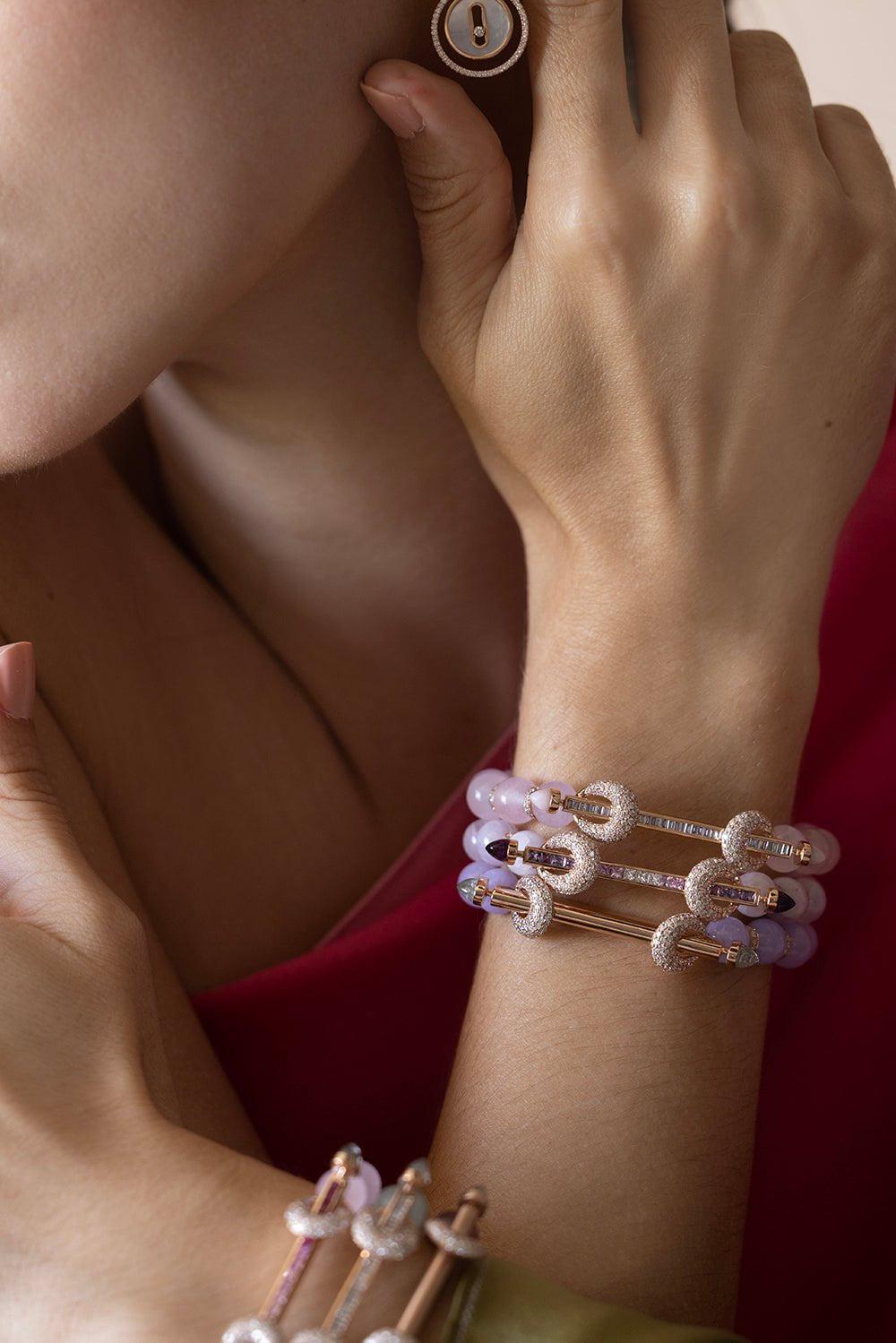 ANANYA-Kunzite Chakra Bracelet-ROSE GOLD