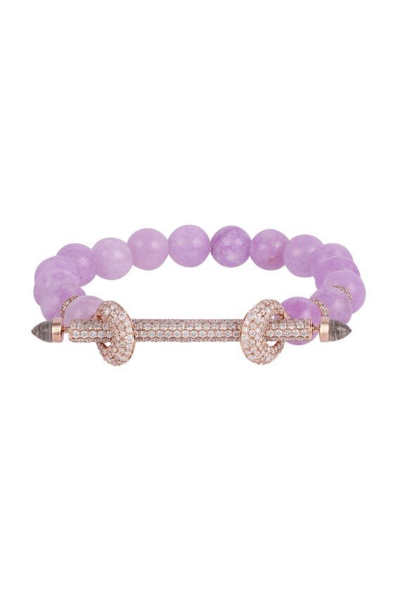 ANANYA-Kunzite Diamond Chakra Bracelet-ROSE GOLD