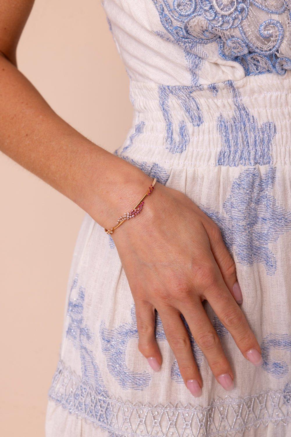 ANANYA-Ombre Scatter Bangle Bracelet-ROSE GOLD