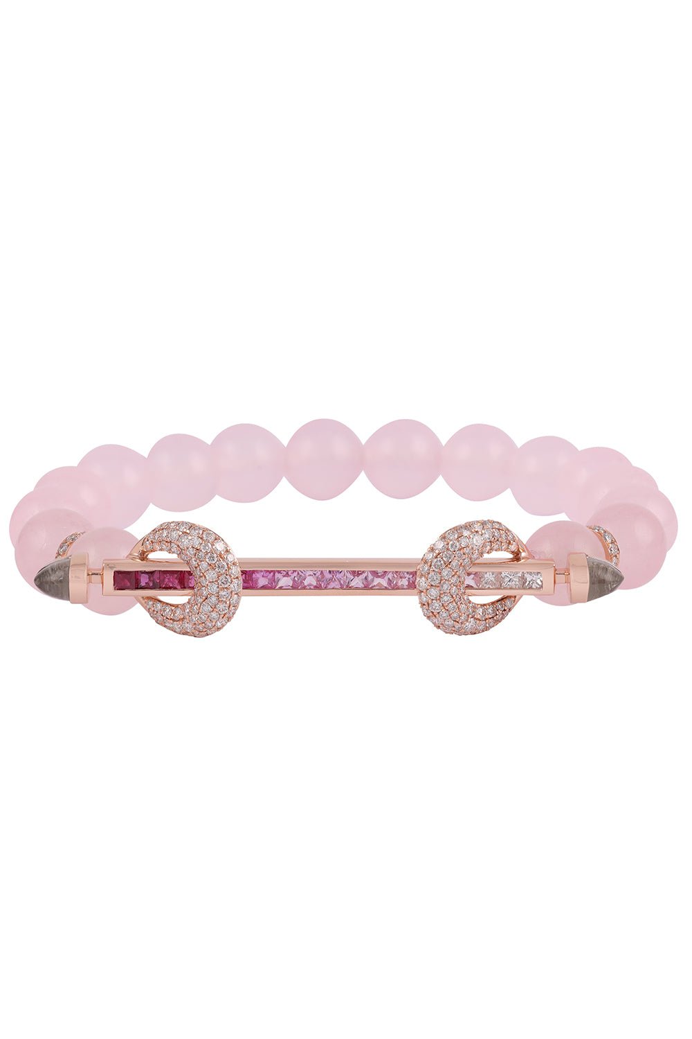 ANANYA-Rose Quartz Pink Ombre Chakra Bracelet-ROSE GOLD