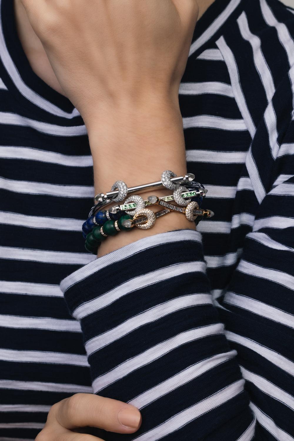 Crystal Quartz Diamond Icon Chakra Bracelet-WHITE GOLD-17-JEWELRYFINE JEWELBRACELET O-ANANYA