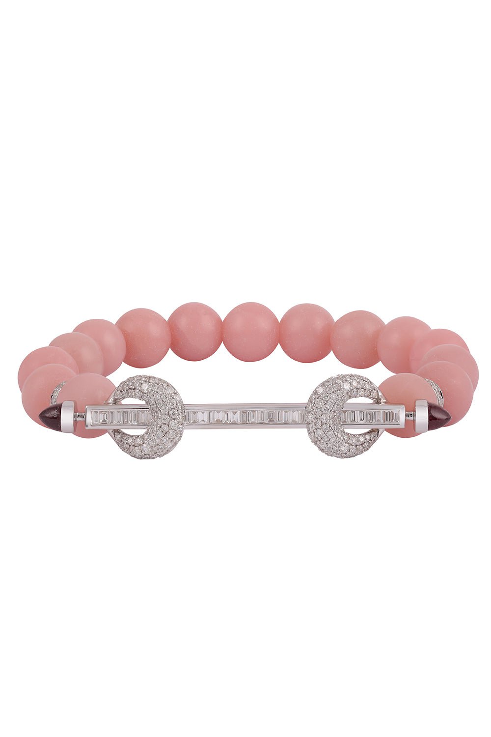 ANANYA-Pink Opal Diamond Chakra Bracelet-WHITE GOLD