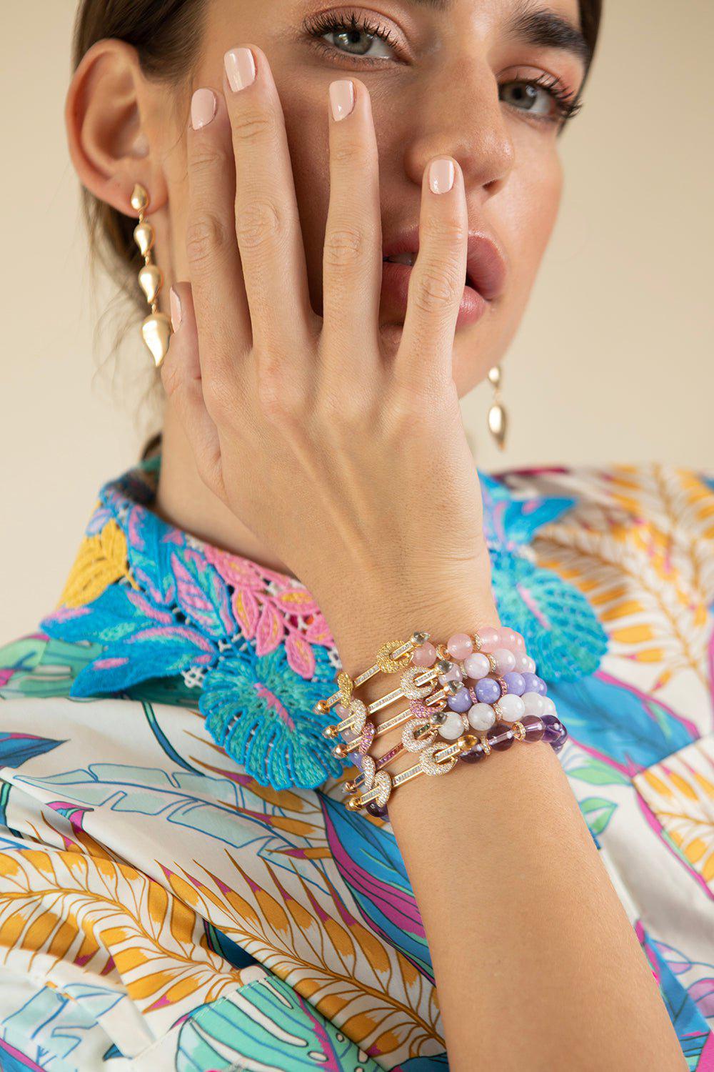 ANANYA-Kunzite Chakra Bracelet-YELLOW GOLD