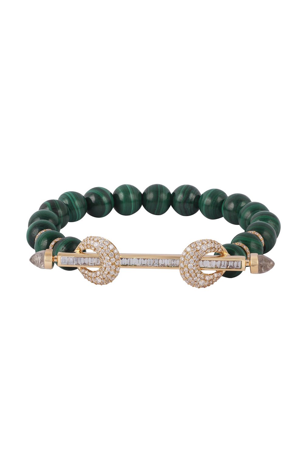 ANANYA-Malachite Diamond Chakra Bracelet-YELLOW GOLD