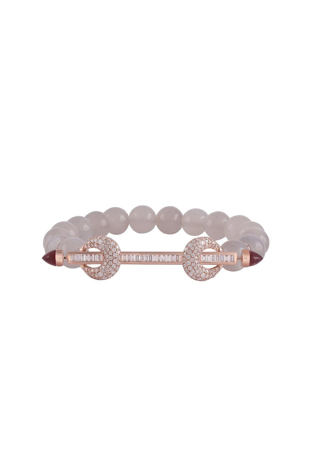 Moonstone Diamond Chakra Bracelet-YELLOW GOLD-JEWELRYFINE JEWELBRACELET O-ANANYA