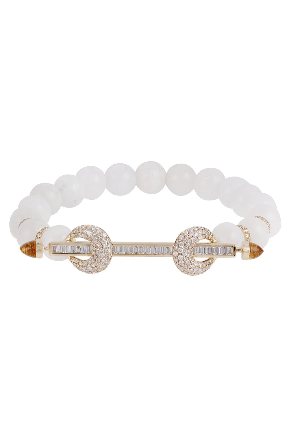 ANANYA-Rainbow Moonstone Diamond Chakra Bracelet-YELLOW GOLD