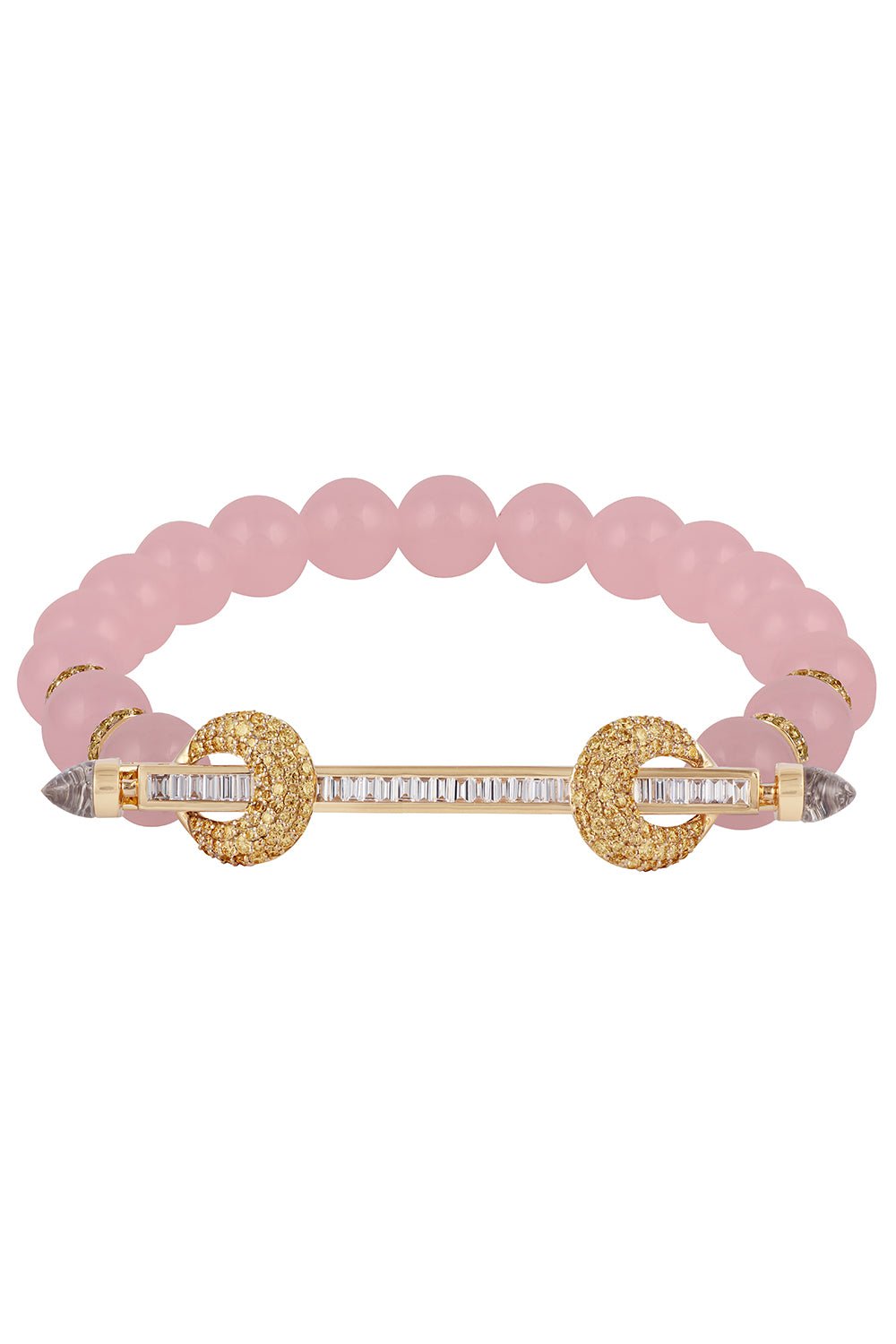 ANANYA-Rose Quartz Chakra Bracelet-YELLOW GOLD