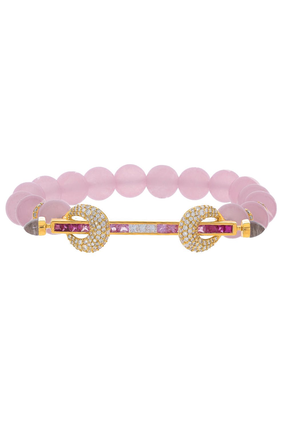 ANANYA-Rose Quartz Ruby Chakra Bracelet-YELLOW GOLD