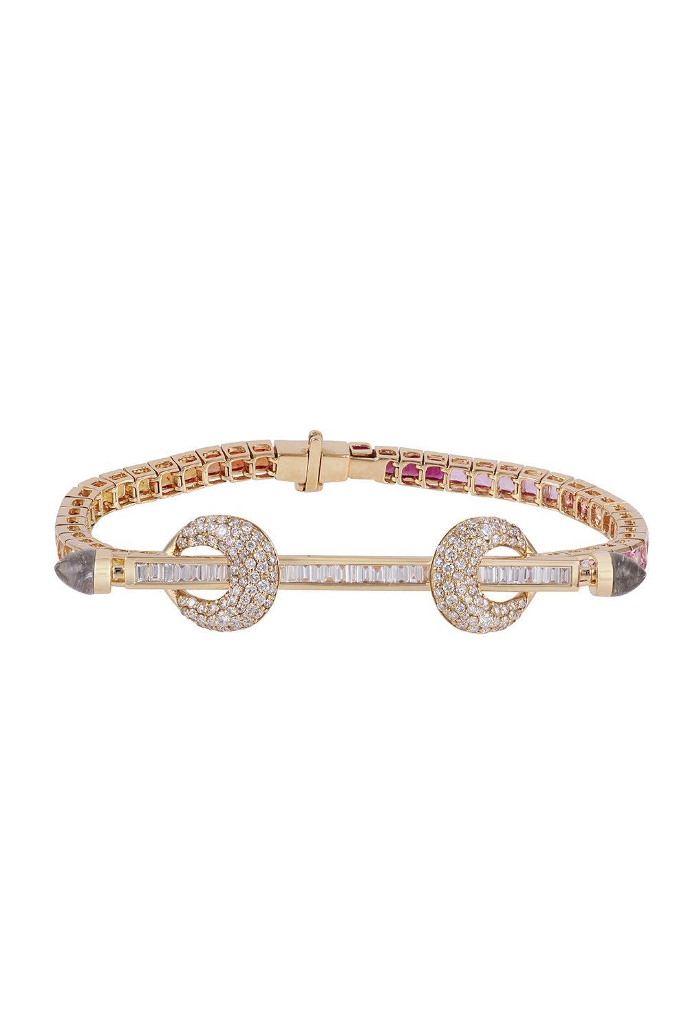 Yellow Ombre Diamond Chakra Bracelet-YELLOW GOLD-JEWELRYFINE JEWELBRACELET O-ANANYA