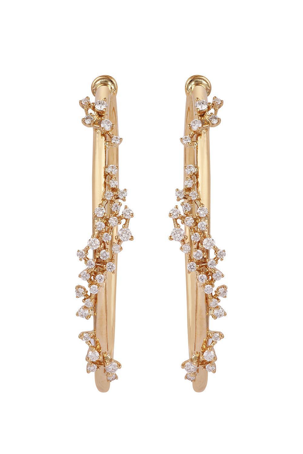 ANANYA-Large Scatter Diamond Hoop Earrings-YELLOW GOLD