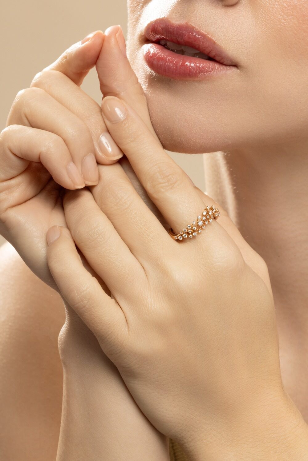 Diamond Scatter Band Ring - Rose Gold-ROSE GOLD-6.5-JEWELRYFINE JEWELRING-ANANYA