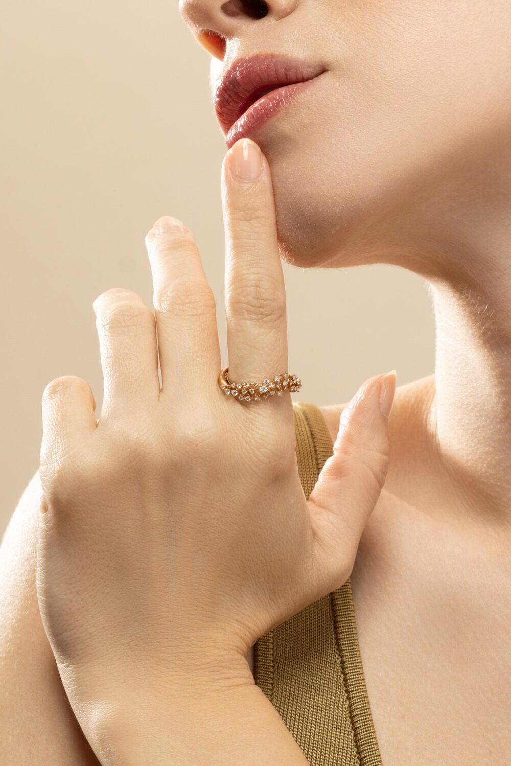 Diamond Scatter Band Ring - Rose Gold-ROSE GOLD-6.5-JEWELRYFINE JEWELRING-ANANYA
