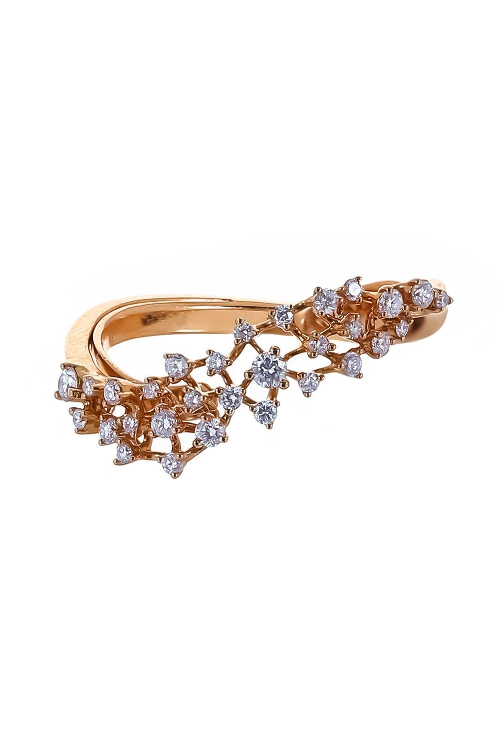 Diamond Scatter Band Ring - Rose Gold-ROSE GOLD-6.5-JEWELRYFINE JEWELRING-ANANYA