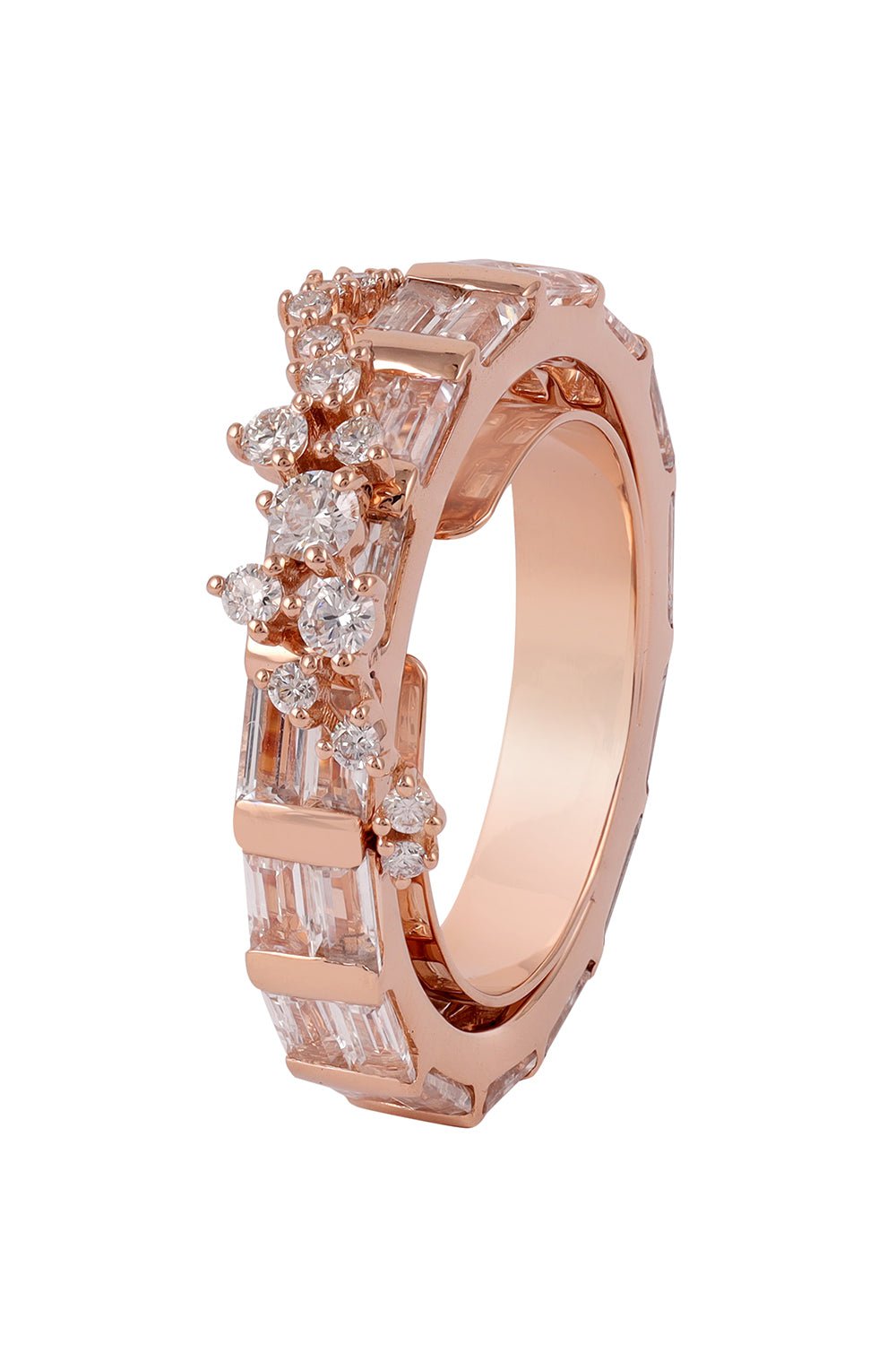 ANANYA-Diamond Scatter Baguette Ring-ROSE GOLD