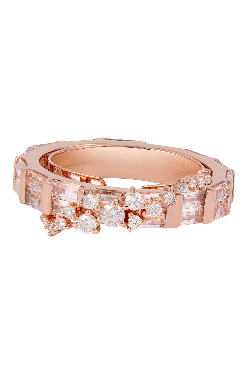ANANYA-Diamond Scatter Baguette Ring-ROSE GOLD