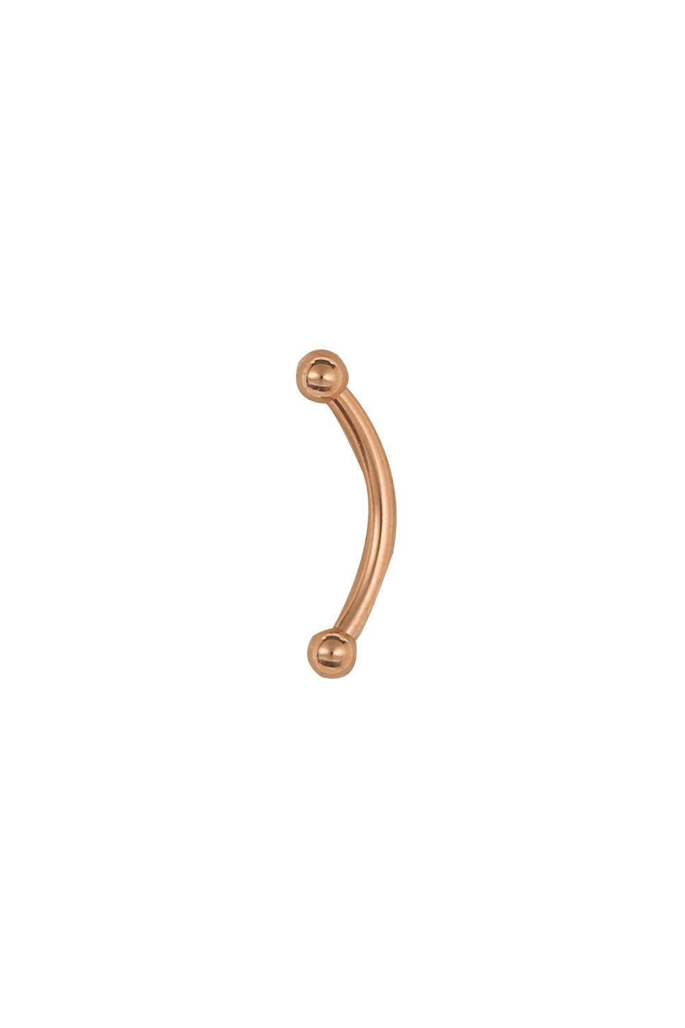 Curve Shaft Ear Barbell-ROSE GOLD-1/4-JEWELRYFINE JEWELPIERCING-ANATOMETAL