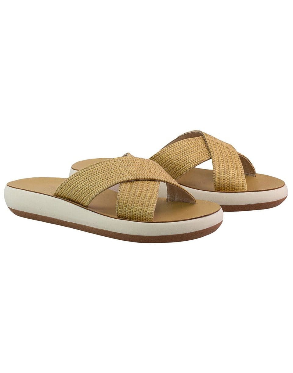ANCIENT GREEK SANDALS-Thais Comfort Raffia Slide-