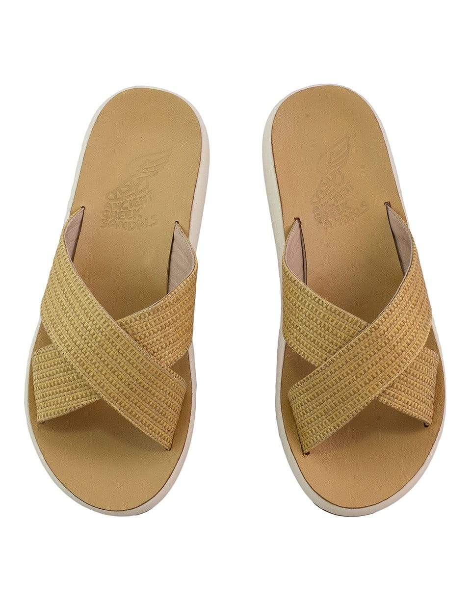 ANCIENT GREEK SANDALS-Thais Comfort Raffia Slide-
