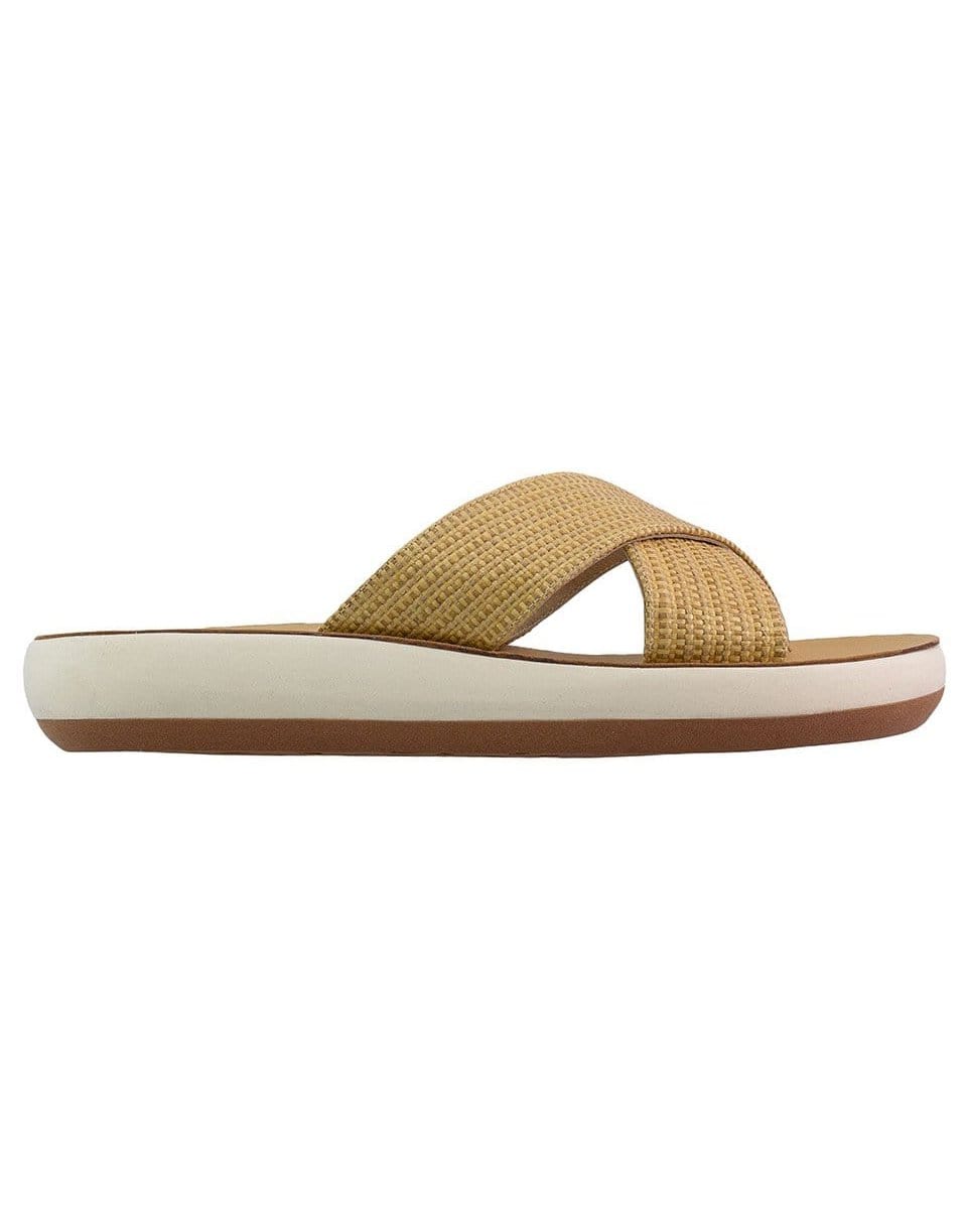 ANCIENT GREEK SANDALS-Thais Comfort Raffia Slide-