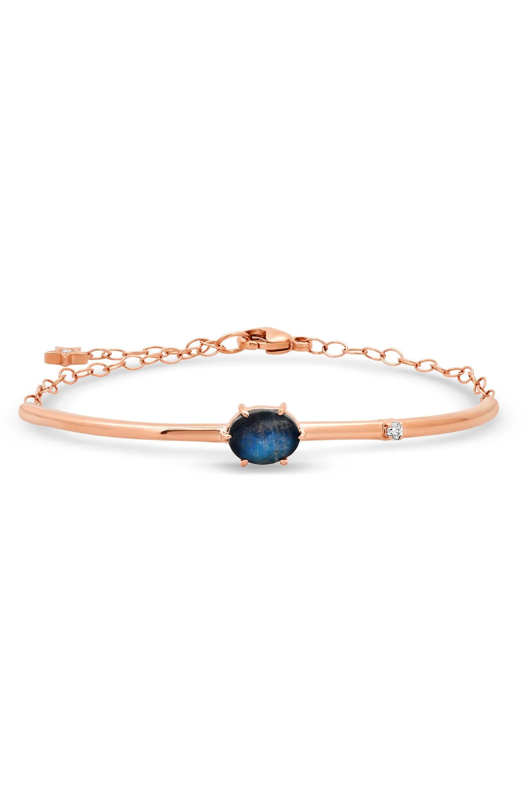 ANDREA FOHRMAN-Mini Cosmo Hematite Labradorite Bracelet-ROSE GOLD