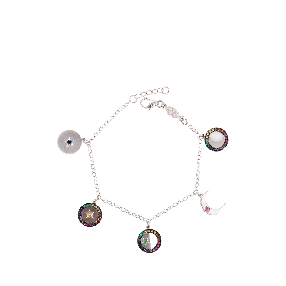 ANDREA FOHRMAN-Moon Phases Charm Bracelet-WHITE GOLD