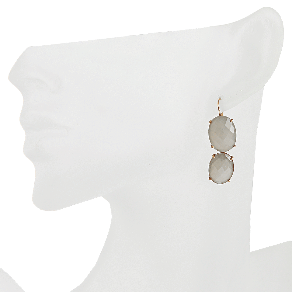 ANDREA FOHRMAN-Double Oval Grey Moonstone Earrings-R GOLD