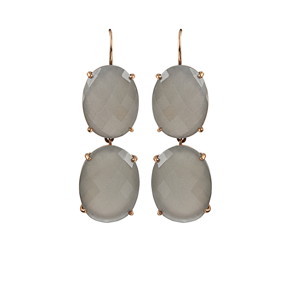 ANDREA FOHRMAN-Double Oval Grey Moonstone Earrings-R GOLD