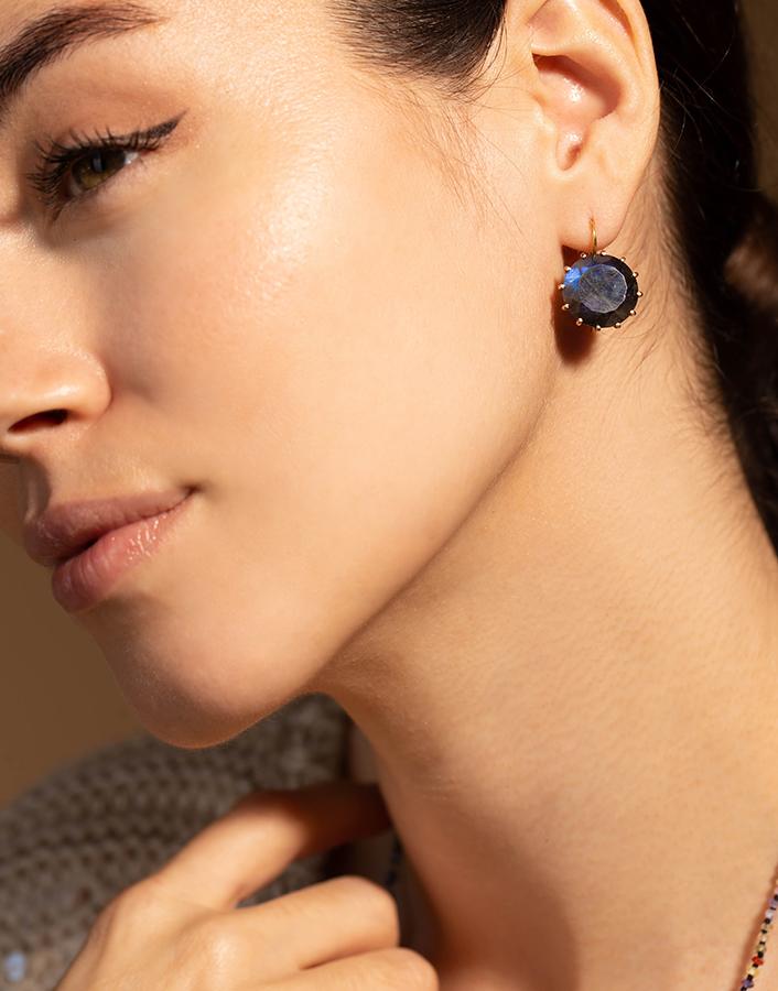 ANDREA FOHRMAN-Labradorite Earrings-ROSE GOLD